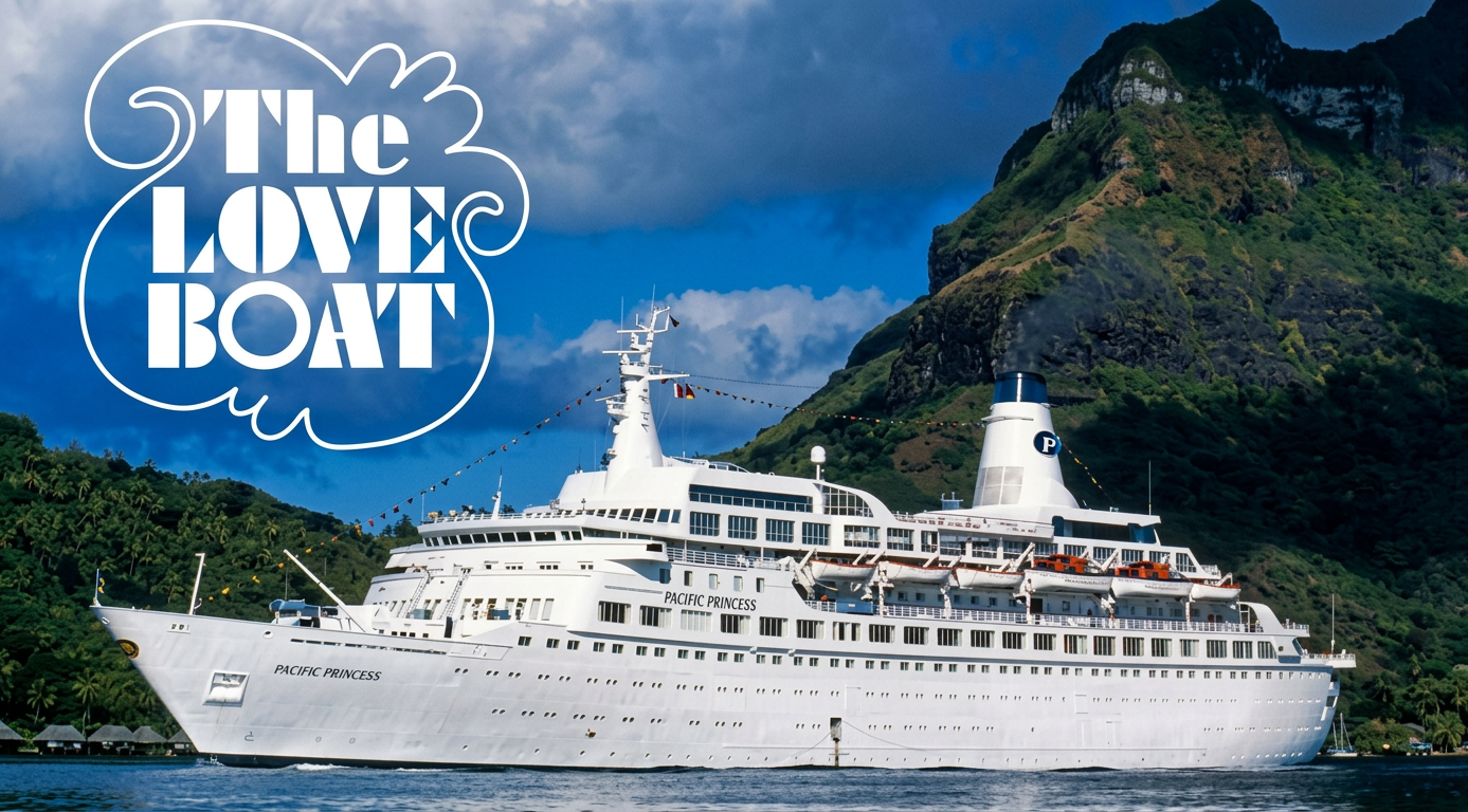 love boat ship with logo in corner